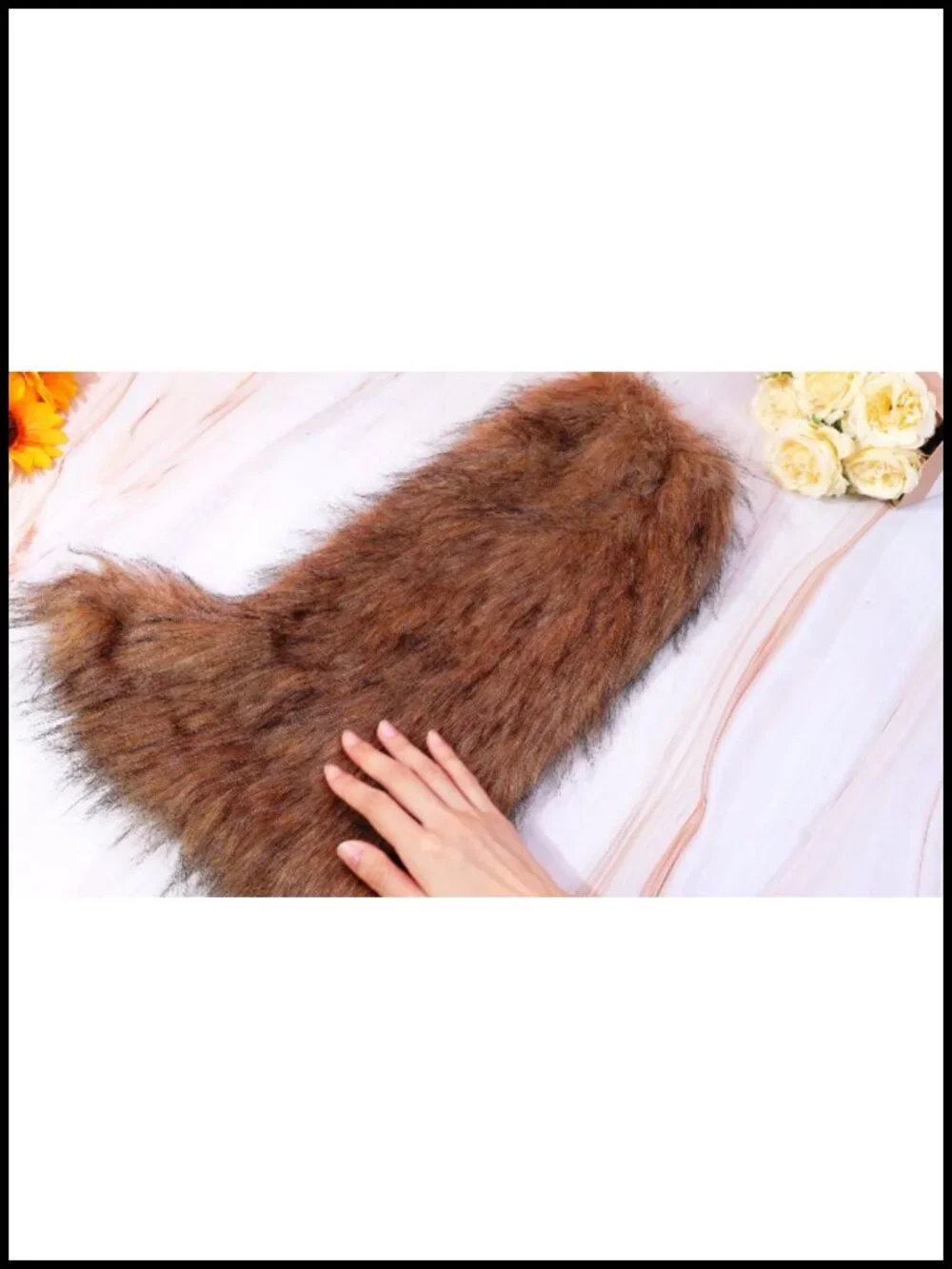 Faux Fur Leg Warmers & Wrist Cuff Set Winter Warm Fluffy